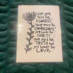 Inspirational Art Print with Floral Design